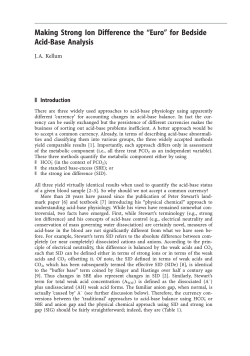 Making Strong Ion Difference the &ordf;Euro&ordm; for Bedside Acid