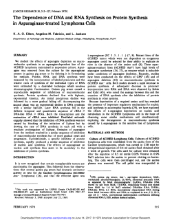 The Dependence of DNA and RNA Synthesis on Protein Synthesis