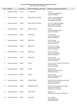 List of licensed guesthouse (general)