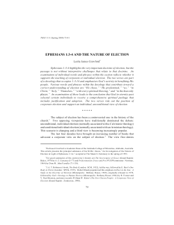 ephesians 1:3-4 and the nature of election