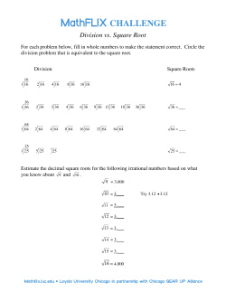 Division vs Square Root