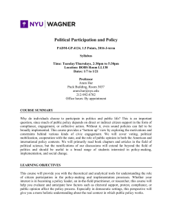 Political Participation and Policy