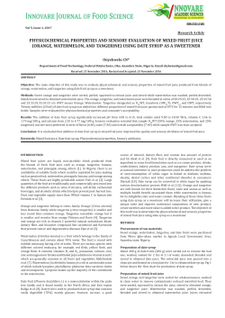 PHYSICOCHEMICAL PROPERTIES AND SENSORY EVALUATION