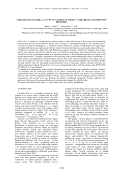 PELLETISATION OF CEREAL STRAWS AS A SOURCE OF