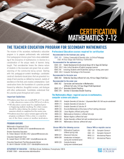 certification mathematics 7-12