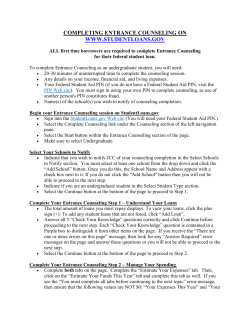 COMPLETING ENTRANCE COUNSELING ON WWW