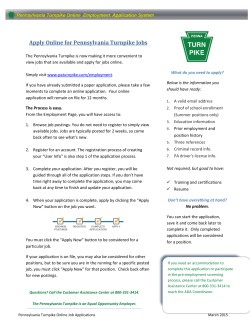 Apply Online for Pennsylvania Turnpike Jobs