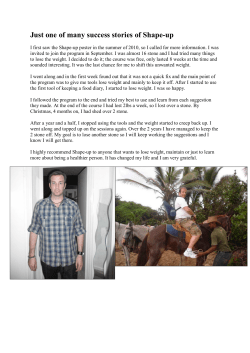 Just one of many success stories of Shape-up