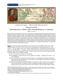 Benjamin Franklin, Information to Those Who