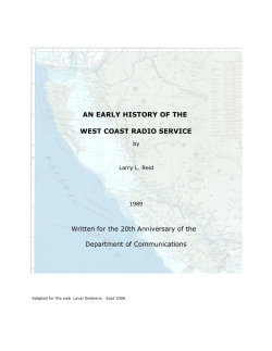 an early history of the west coast radio service