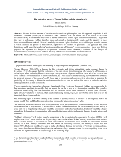 I The state of no nature &ndash; Thomas Hobbes