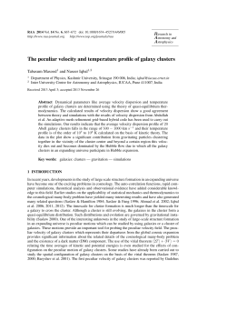 The peculiar velocity and temperature profile of galaxy clusters