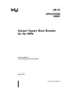 Integer Square Root Routine for the 8096