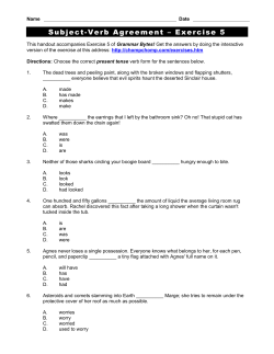 Subject-Verb Agreement &ndash; Exercise 5