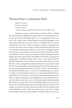 Thomas Paine`s Continental Mind
