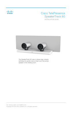 Cisco TelePresence SpeakerTrack 60 Installation Guide