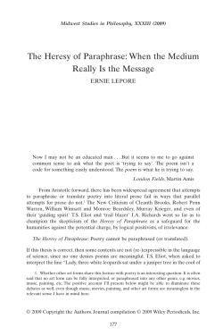 The Heresy of Paraphrase