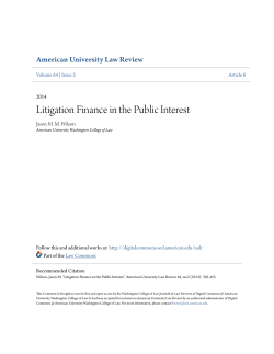 Litigation Finance in the Public Interest