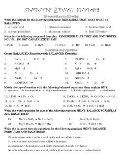 SEMESTER FINAL REVIEW!!!