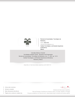 The Relation between Syntax, Semantics and Pragmnatics