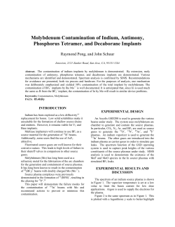 Molybdenum Contamination of Indium, Antimony, Phosphorus