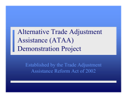 Alternative Trade Adjustment Assistance (ATAA) Demonstration