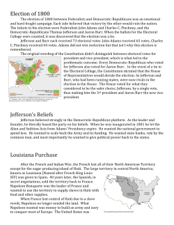 Jefferson`s Presidency