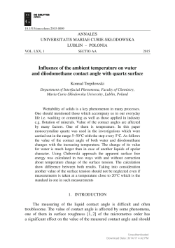 Influence of the ambient temperature on water and diiodomethane