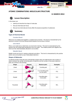 ATOMIC COMBINATIONS: MOLECULAR