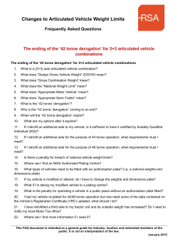 Changes to Articulated Vehicle Weight Limits