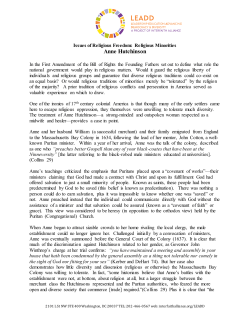 Anne Hutchinson - Interfaith Alliance