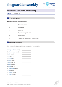 Emoticons, emails and letter writing