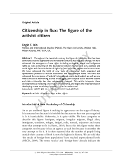 Citizenship in flux: The figure of the activist citizen