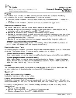 2017-18 OSAP: History of Canadian Residency for Student