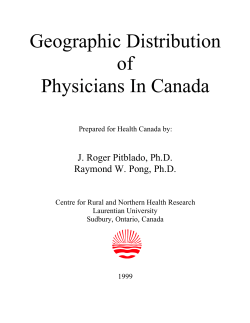 Geographic Distribution of Physicians in Canada