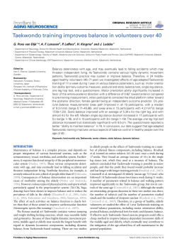 Taekwondo training improves balance in