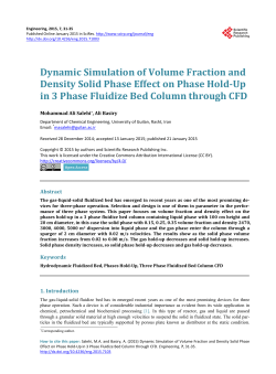 Dynamic Simulation of Volume Fraction and Density Solid Phase