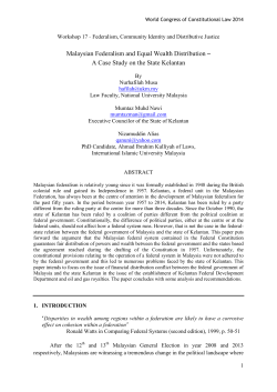 Malaysian Federalism and Equal Wealth Distribution &ndash; A Case