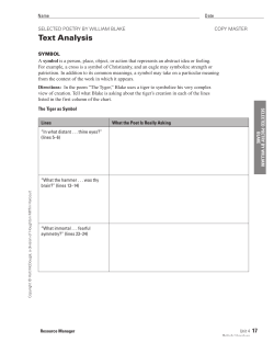 Symbolism Chart - The Tyger
