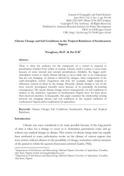 Climate Change and Soil Conditions in the Tropical Rainforest of