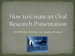 Parts of a Research Presentation