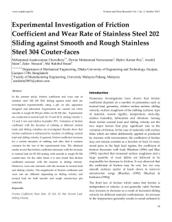 Experimental Investigation of Friction Coefficient and Wear Rate of