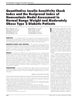 Quantitative Insulin Sensitivity Check Index and the Reciprocal