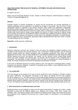 1 ANALYSIS ACROSS TIME SCALES OF RAINFALL EXTREMES