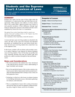 Students and the Supreme Court: A Lexicon of Laws