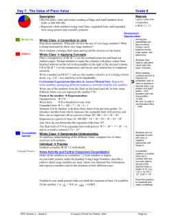 Day 7: The Value of Place Value Grade 8