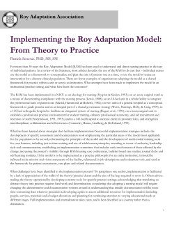 Implementing the Roy Adaptation Model: From Theory to Practice