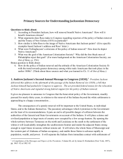 Primary Sources for Understanding Jacksonian Democracy