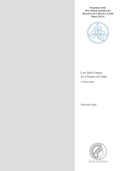 Low Self-Control As a Source of Crime