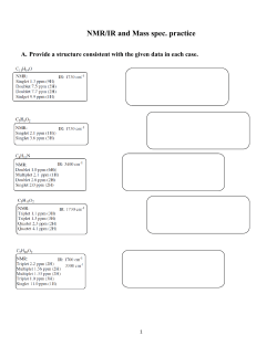 NMR/IR and Mass spec. practice